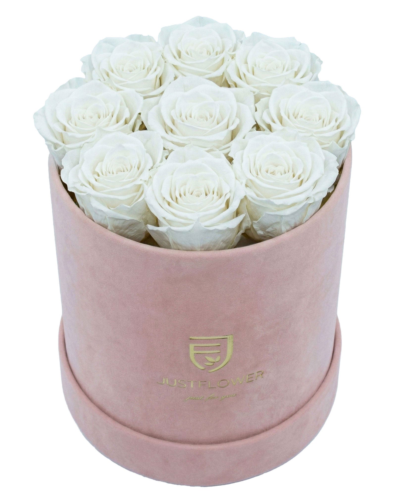 Zarte Rosenbox in Hellrosa mit weissen Rosen – stilvolle Geschenkidee zum Muttertag