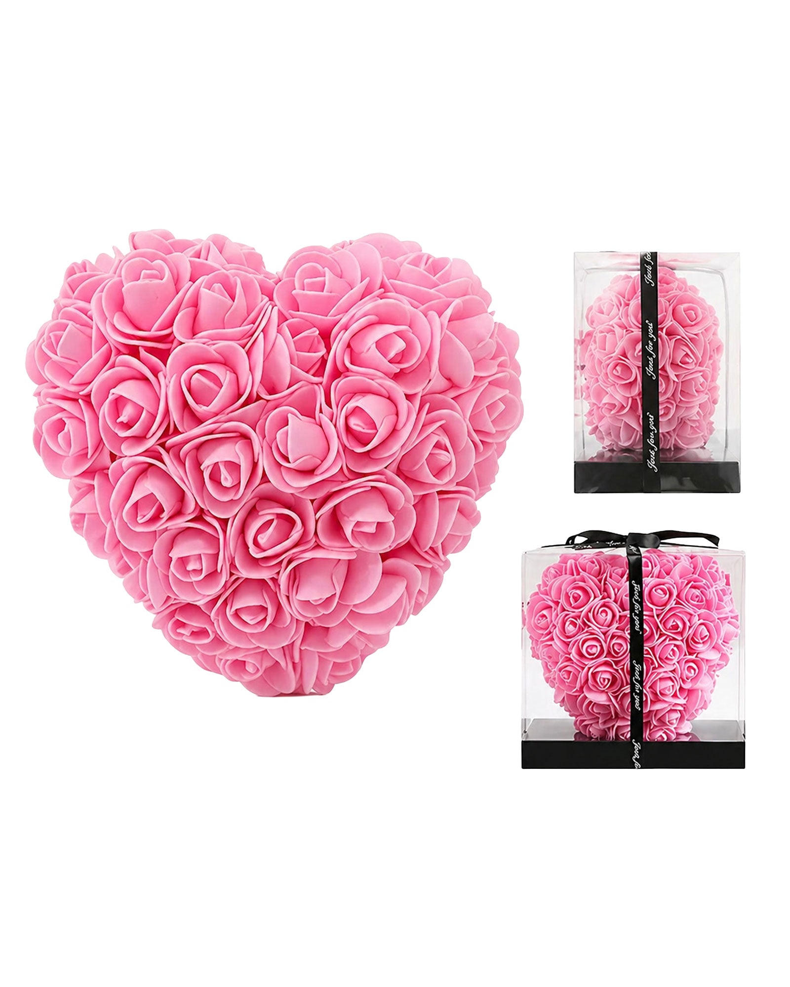 Rosenherz Rosa aus künstlichen Rosen als stilvolles Geschenk für besondere Anlässe bei JustFlower