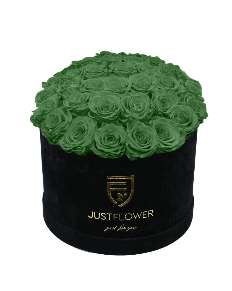 Rosenbox Rund Schwarz | Infinity Rosen |  Velvet Deluxe XL